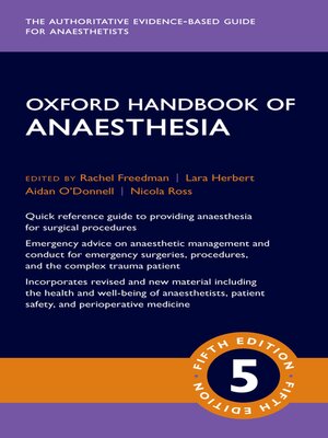 cover image of Oxford Handbook of Anaesthesia